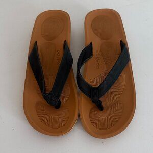 COFACE Woman Black Brown Slip On Flip Flops Size 10 NWOT